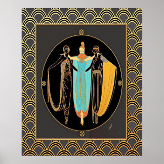 ERTE Art Deco Three Dam Poster