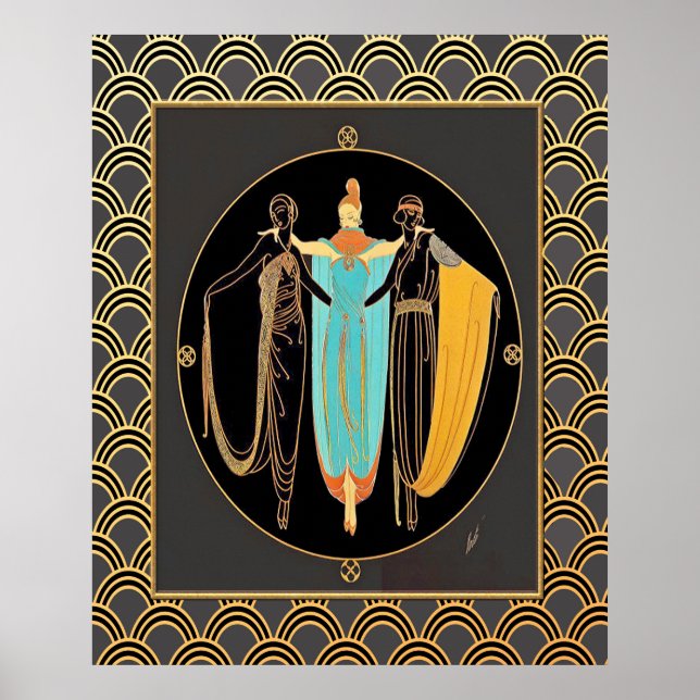 ERTE Art Deco Three Dam Poster (Framsidan)