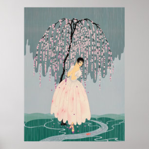 Erté - Blommar Umbrella Poster