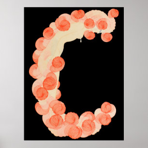 Erté - Brev C från Alphabet Suite 1976 Poster