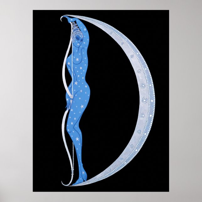 Erté - Brev D från Alphabet Suite 1976 Poster (Framsidan)