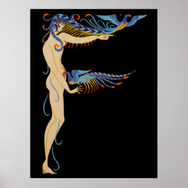 Erté - Brev F från Alphabet Suite 1976 Poster