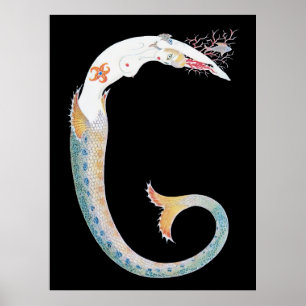 Erté - Brev G från Alphabet Suite 1976 Poster