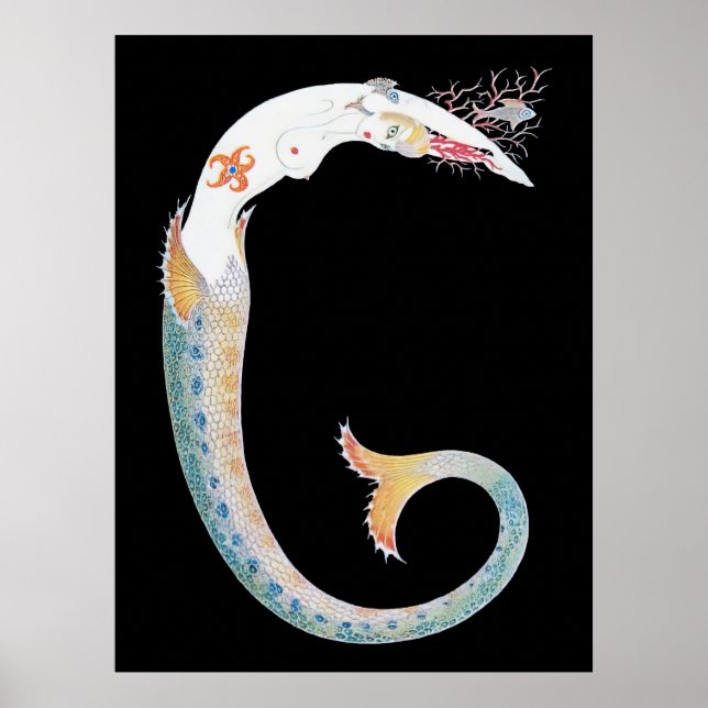 Erté - Brev G från Alphabet Suite 1976 Poster (Framsidan)