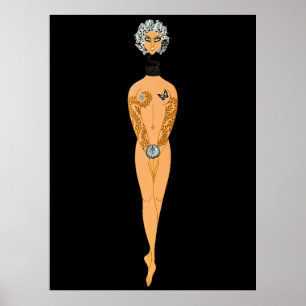 Erté - Brev I från Alphabet Suite 1976 Poster