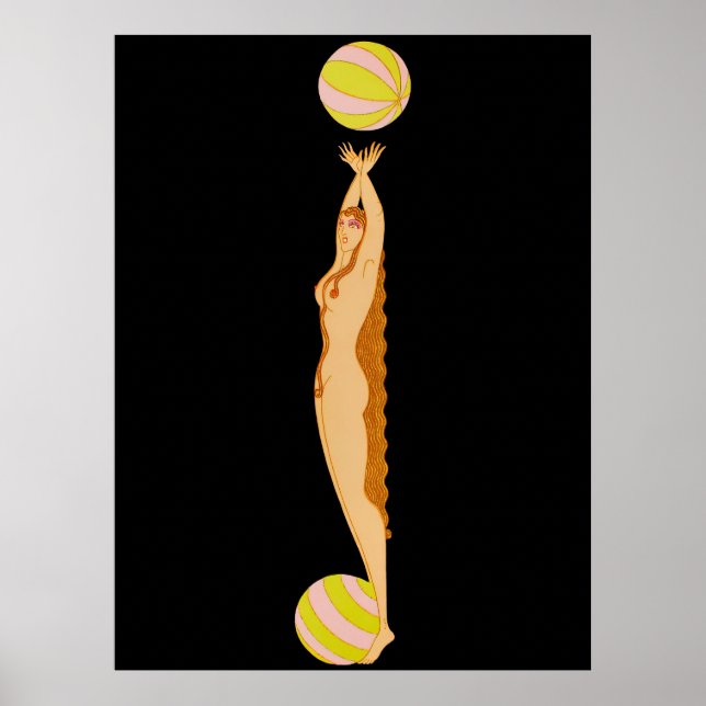 Erté - Brev J från Alphabet Suite 1976 Poster (Framsidan)