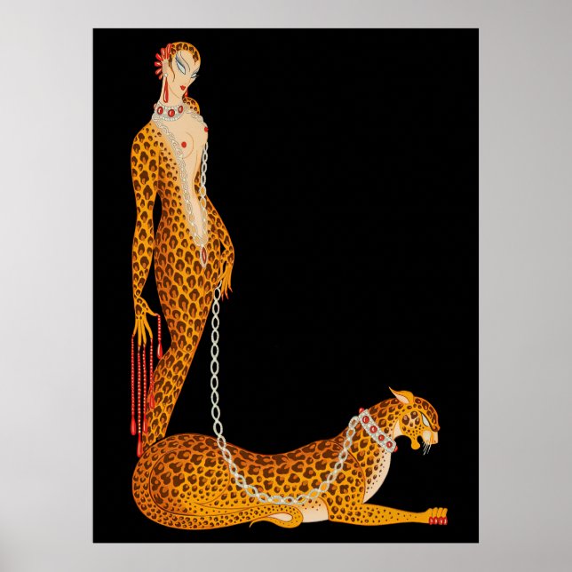 Erté - Brev L från Alphabet Suite 1976 Poster (Framsidan)