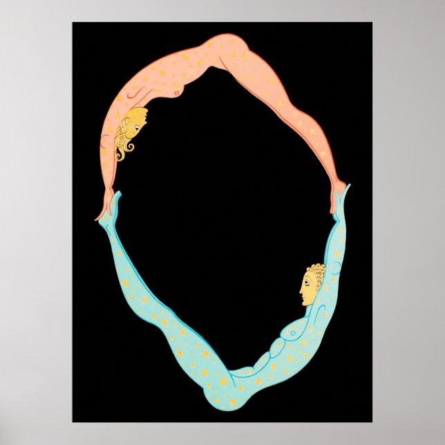 Erté - Brev O från Alphabet Suite 1976 Poster (Framsidan)