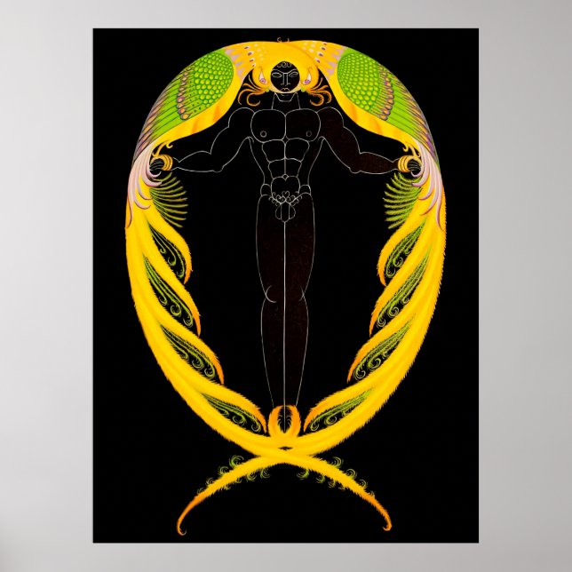 Erté - Brev P från Alphabet Suite, 1976 Poster (Framsidan)