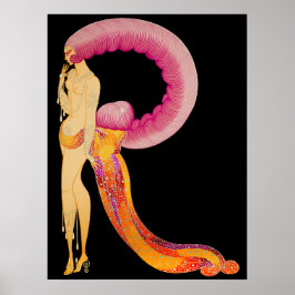 Erté - Brev R från Alphabet Suite, 1976 Poster