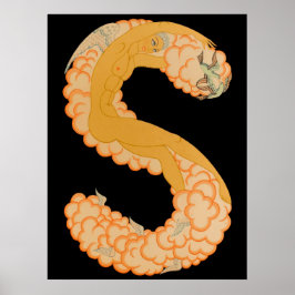 Erté - Brev S från Alphabet Suite 1976 Poster