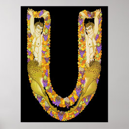Erté - Brev U från Alphabet Suite 1976 Poster