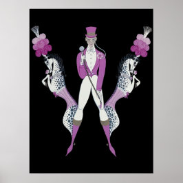 Erté - Brev W från Alphabet Suite 1976 Poster