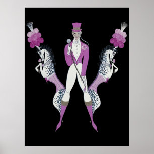 Erté - Brev W från Alphabet Suite 1976 Poster