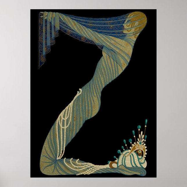 Erté - Brev Z från Alphabet Suite 1976 Poster (Framsidan)