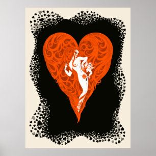 Erté - Ess Suite, Heart Poster