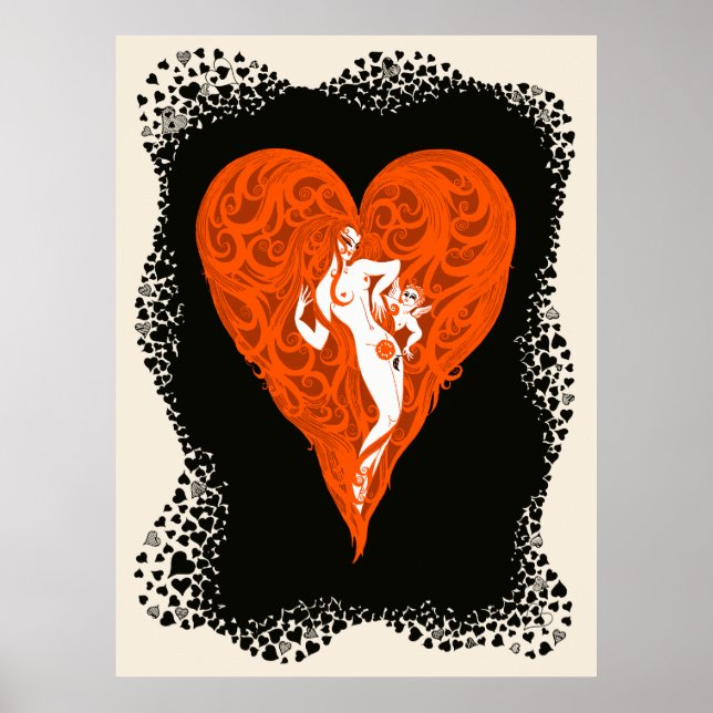 Erté - Ess Suite, Heart Poster (Framsidan)