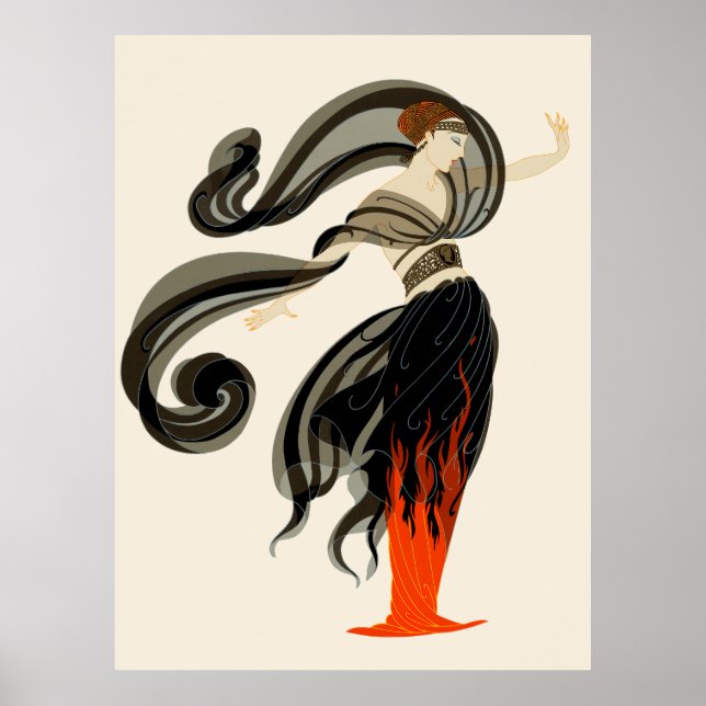 Erté - Flames of Kärlek Poster (Framsidan)