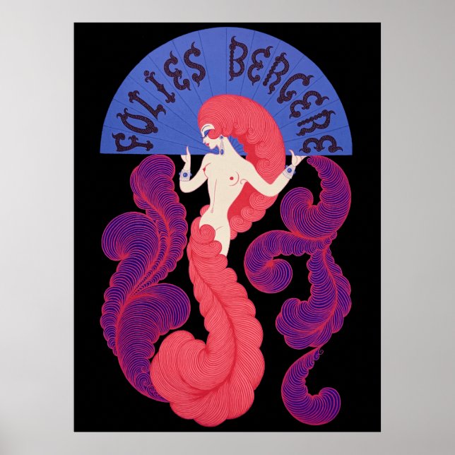 Erté - Folies Bergere [Nattversion] Poster (Framsidan)