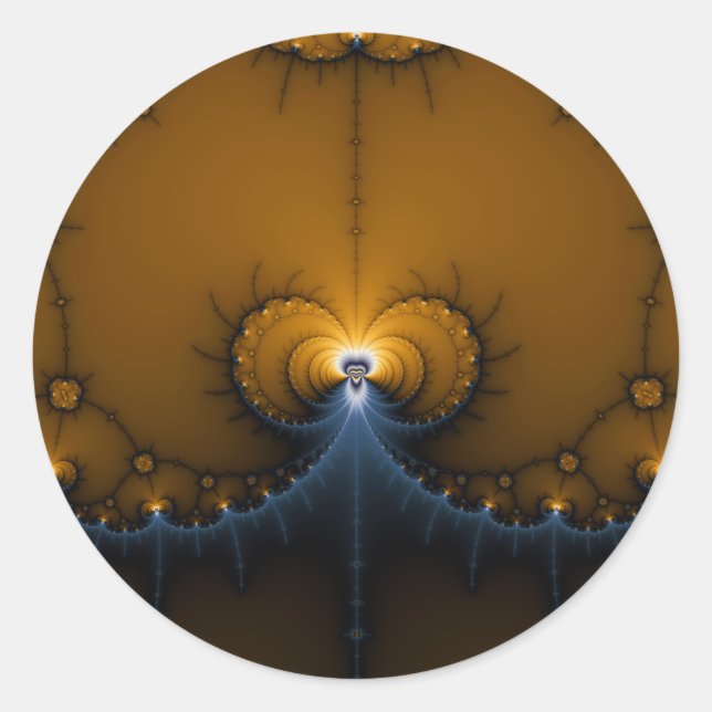 Erte - Fractal Runt Klistermärke (Framsida)