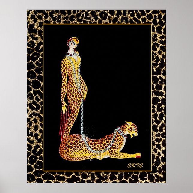 Erte - Leopard Dam Poster (Framsidan)