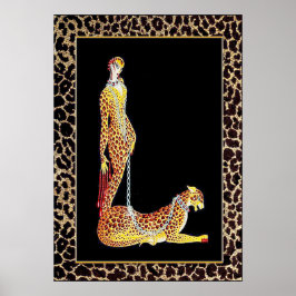 Erte - Leoparkvinna Poster