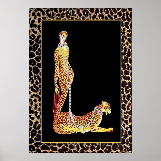 Erte - Leoparkvinna Poster (Framsidan)