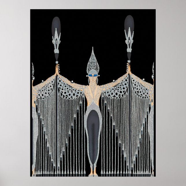 Erté - Les Bijoux de Perle [Black] Poster (Framsidan)