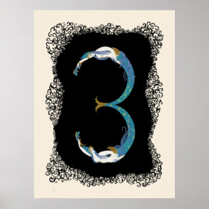 Erté - Numerals Suite, nummer 3 Poster