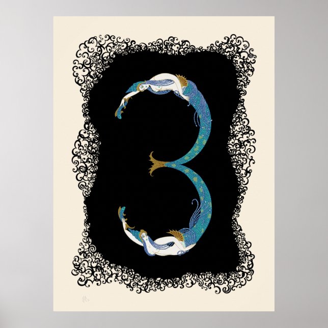 Erté - Numerals Suite, nummer 3 Poster (Framsidan)