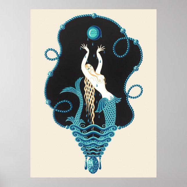 Erté - The Precious Stones Suite, Sapphire, 1969 Poster (Framsidan)