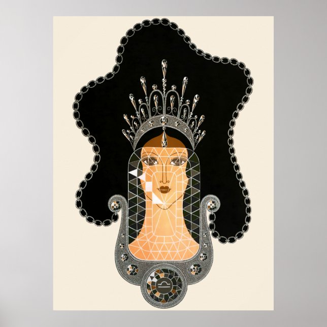 Erté - The Precious Stones Suite, Sapphire, 1969 Poster (Framsidan)