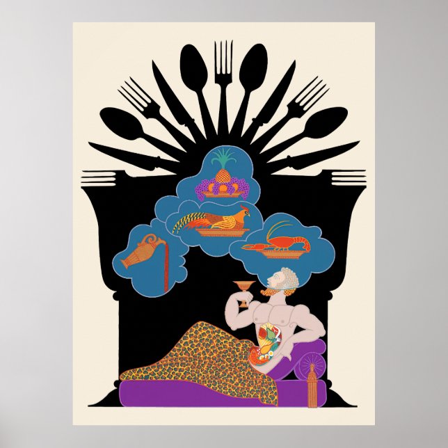Erté - the Seven Deadly Sins Suite, Gluttony Poster (Framsidan)