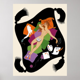 Erté - the Seven Deadly Sins Suite, Sloth Poster