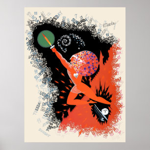 Erté - Zodiac Suite, Aries Poster