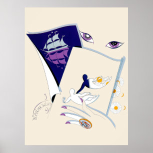 Erté - Zodiac Suite, Gemini Poster