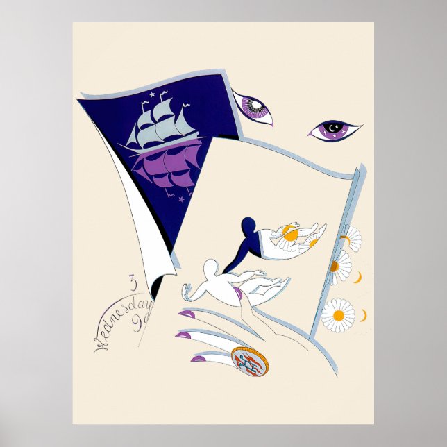 Erté - Zodiac Suite, Gemini Poster (Framsidan)