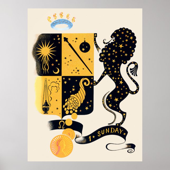 Erté - Zodiac Suite, Leo Poster (Framsidan)