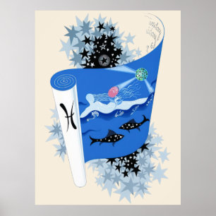 Erté - Zodiac Suite, Pisces Poster