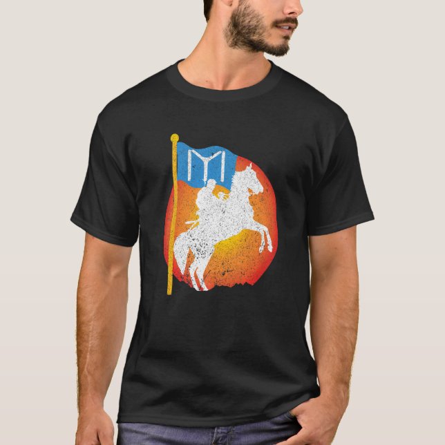 Ertugrul Gazi Riding Horse Kayi Flagga Ertugrul Be T Shirt (Framsida)