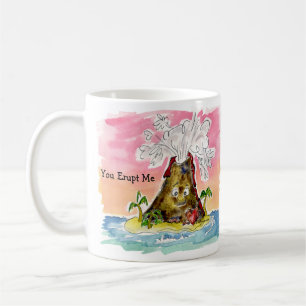 Erupt mig, jag Lava Tecknad Volcano Kaffemugg