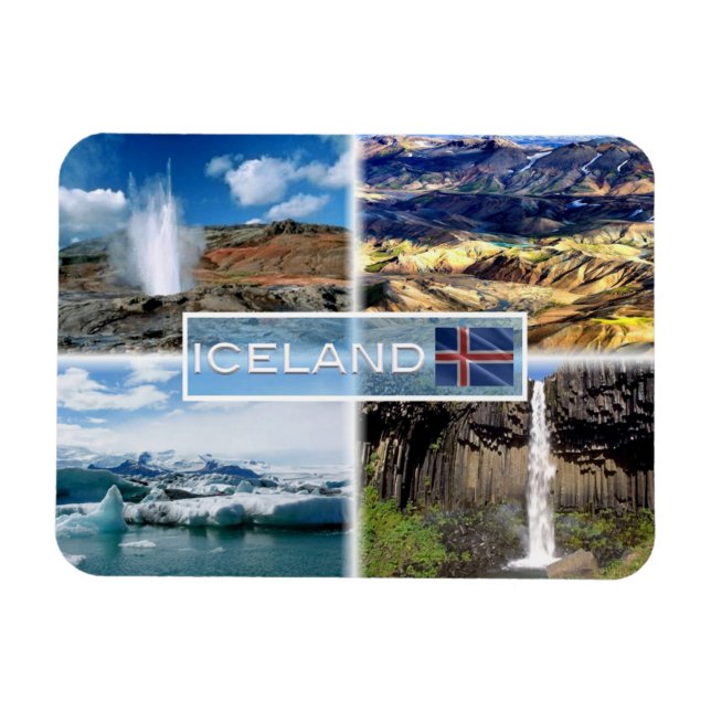 Erupting geyser - Landmannalugar Magnet (Horisontell)