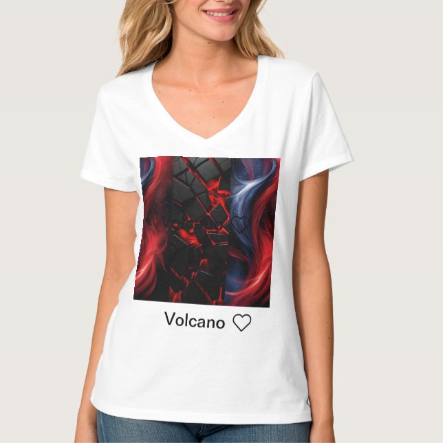Erupting Volcano Graphic T-shirt (Framsida)