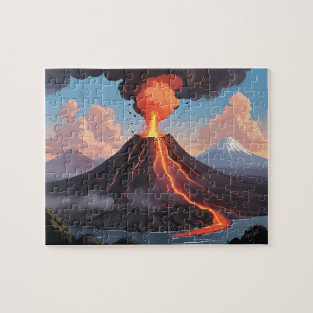 Erupting Volcano Kids Pussel (Horisontell)
