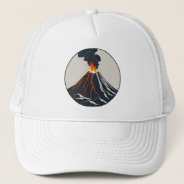 Erupting Volcano Modern Art Illustration Keps