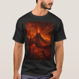 Erupting Volcano Nature Art T-Shirt - Gift