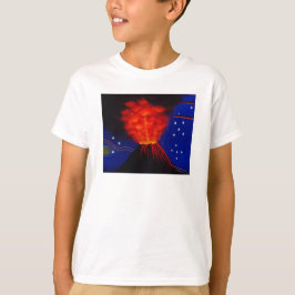 Erupting Volcano och Stars T Shirt