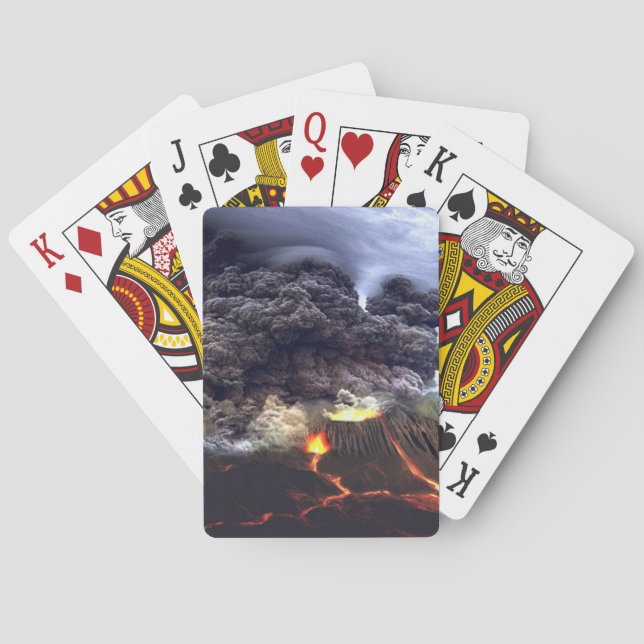 Erupting Volcano on Mountain Casinokort (Baksidan)