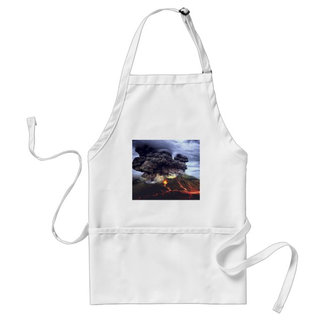 Erupting Volcano on Mountain Zazzle HEART Apron Förkläde (Framsidan)