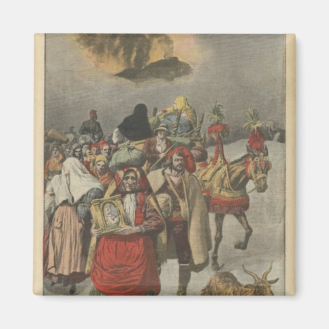 Eruption av berget Etna Magnet (Framsidan)